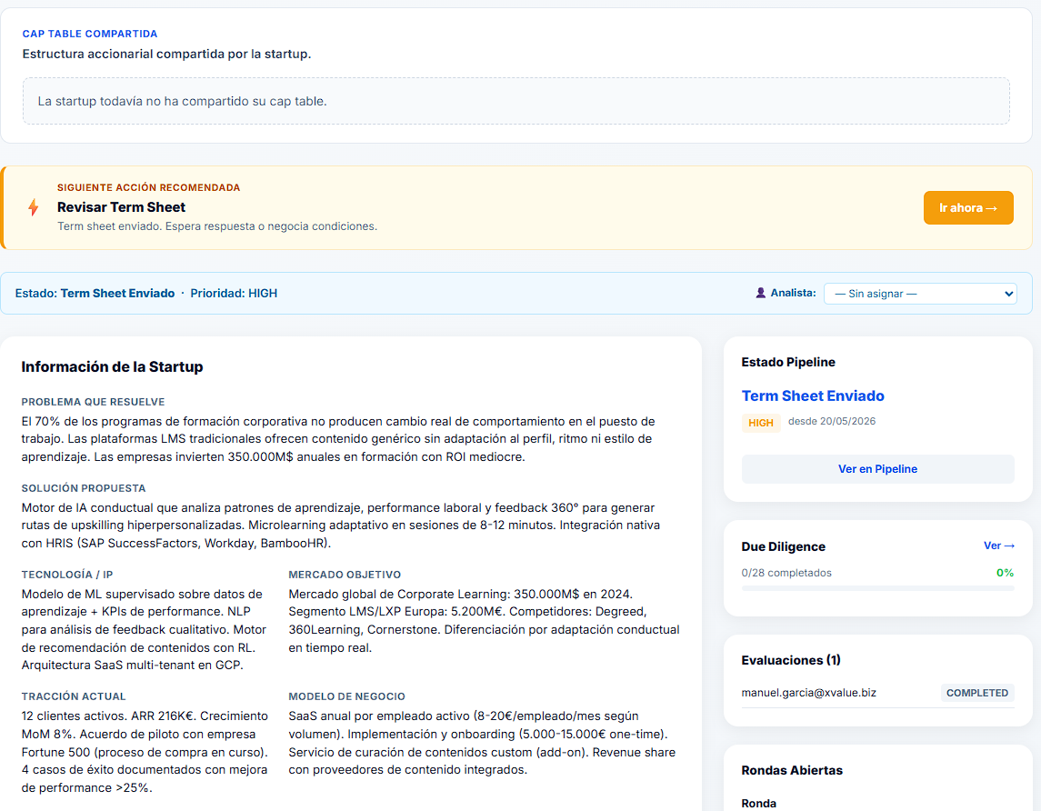 Vista de due diligence - Consenso IA